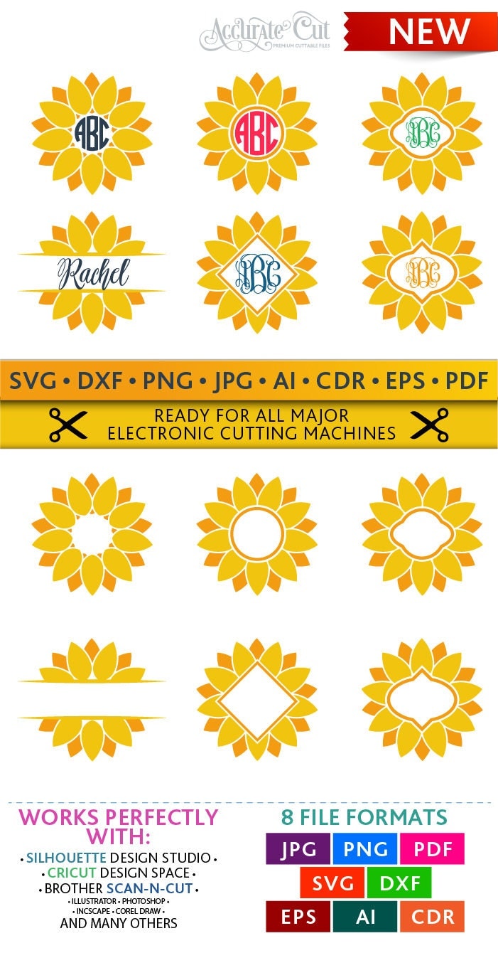Free Free 202 Sunflower Monogram Frame Svg SVG PNG EPS DXF File