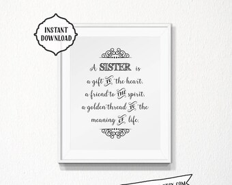 Sister quote print | Etsy