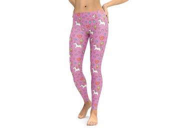 Unicorn ice cream cones Leggings or Capris Woman's Printed Leggings Yoga Workout Exercise Pants Crazy Unique Unicorns Leggings Party Pants