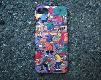Dinosaur Skateboard Colorful Vintage Hipster Design Hard PC Case For Iphone 6/6plus/6s/6s Plus/7/7 Plus Samsung Galaxy Oppo Vivo Huawei