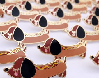 Wiener Dog Dachshund Hot Dog Enamel Pin