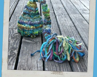 NEWBORN Photography Prop - Baby Knit Hat - Twin Props - Elf - Handdyed and Handspun yarn - cHANNEL rIDGE