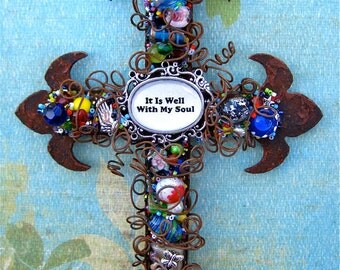 Sympathy Gift - Personalized Memorial Cross - Funeral Cross - Bereavement Gift - In Memory of - Memorial Gift - It Is Well With My Soul