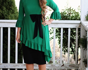 LillyAnnaKids Ladies Mandy Peplum Bow Shirt top LALA