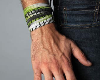 Green Bracelet, Cuff Bracelet, Boyfriend Gift, Gift for Men, Festival Clothing, Mens Gift, Mens Bracelet, Husband Gift, Gift for Boyfriend