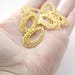 Brass Hoop Drop Teardrop Filigree Pendant Charms 33mm (12)