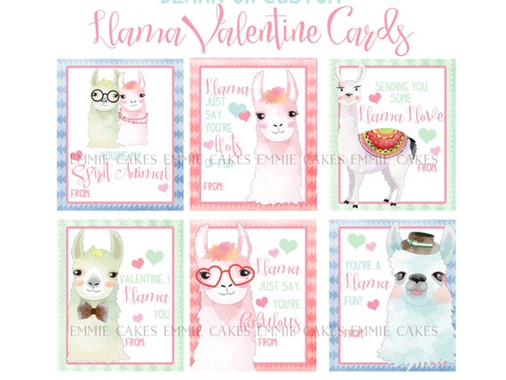 llama-valentine-day-cards-alpaca-love-instant-download-cards-kids