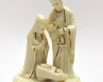 Vintage Ceramic One Piece Nativity, Small Nativity, Christmas Decor, Mini Nativity, Holy Family, Religious Decor, Baby Jesus, Manger Scene