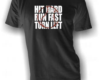 Hit Hard Shirt - Run Fast Shirt - Turn Left Shirt - Baseball Shirt - Softball Shirt - Baseball Cutout Tee - Softball Cutout Tee - Play Ball