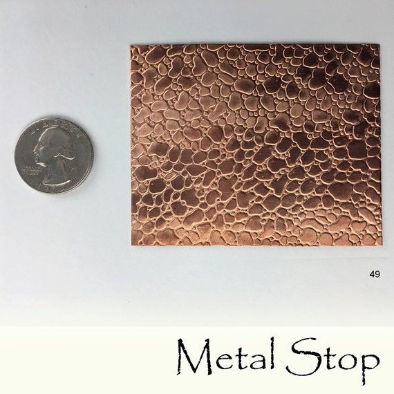 Textured Copper 24 gauge Sheet Metal 2.5 x 3
