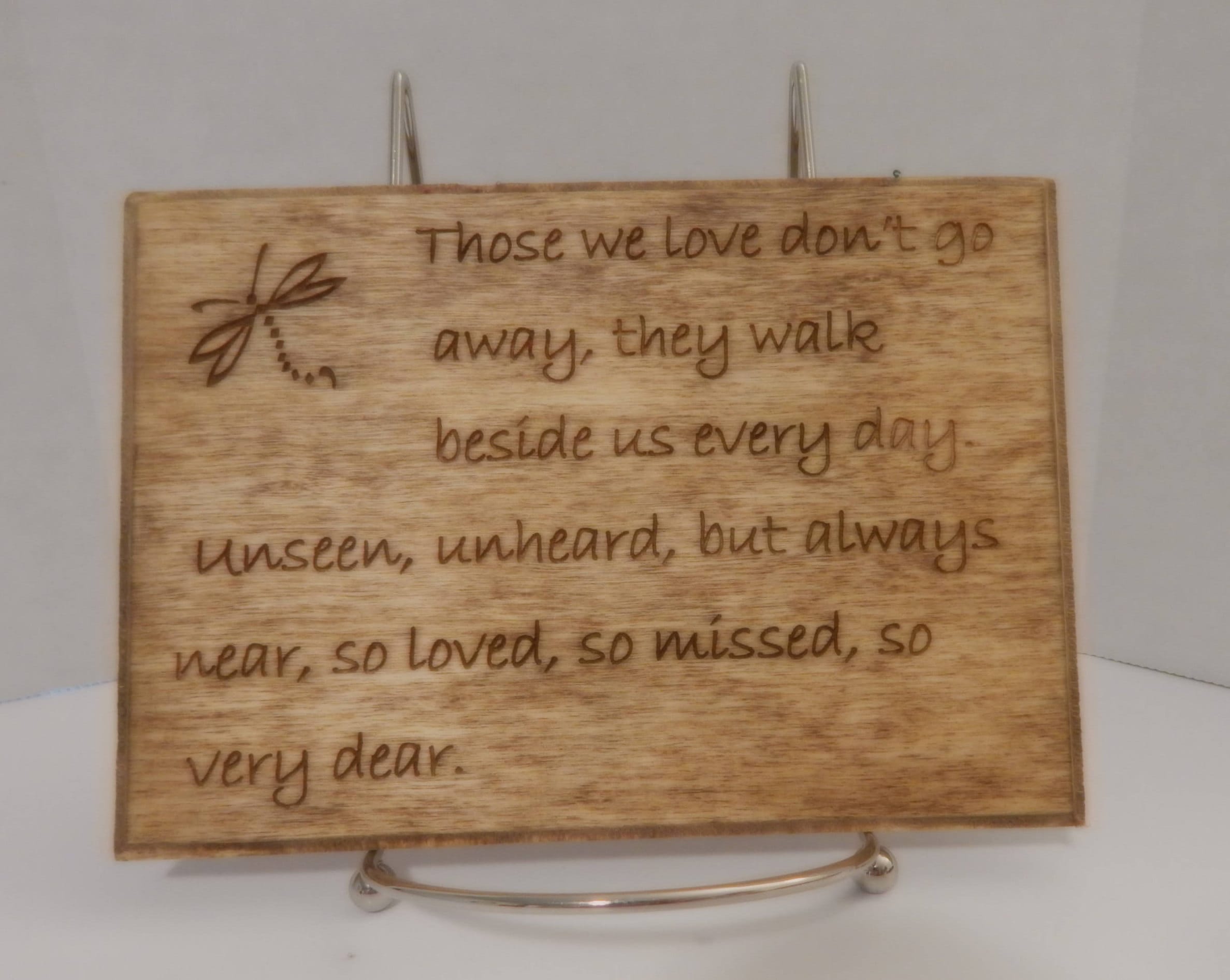 Dragonfly poem sign Dragonfly remembrance plaque Dragonfly