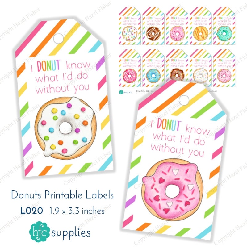 donut printable labels gift tags i donut know what