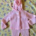 Vintage acrylic baby girl knit suit by Lerner, Japan, stretch, winter baby girl