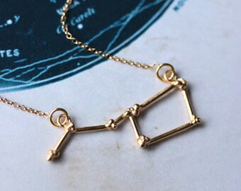 Ursa Major Constellation Necklace, Gold vermeil constellation Necklace, Big Dipper necklace, star jewellery