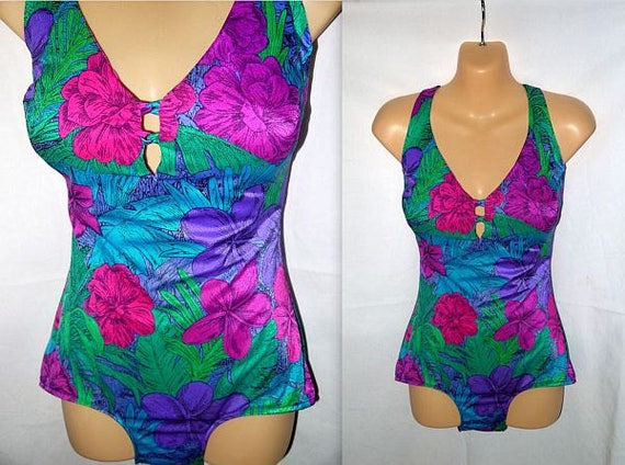 Items similar to Calendar Girl .. Vintage 80s one 1 pc piece swimsuit ...