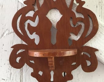Wooden Wall Shelf ornate handmade vintage shelf with ornate design