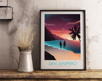 Black Mirror San Junipero Inspired Art Print Movie Poster - Minimalist, Graphic Design, Sci fi Art Print, Movie Poster, Wall Art, Minimalist