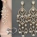 Gold chandelier earrings - 4 1/2" Long - Crystal Rhinestone statement earrings - Brides earrings - Pageant - Prom - Wedding earrings