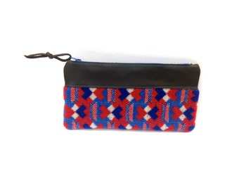 London Underground Moquette Leather Zip Case
