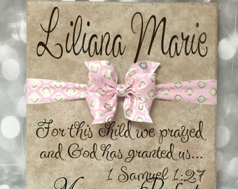 Personalized Adoption Gift or Baby Shower Vinyl Art Decorative Tile