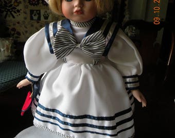 Porcelain Bisque Little Girl Sailor Doll