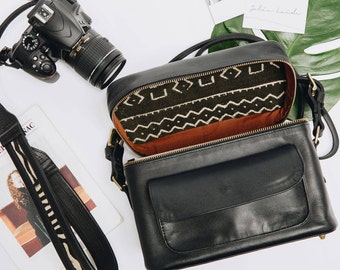 TRAVEL SET || The Weekender Black Camera Bag and Camera Strap, Camera Bag for Women, Camera Bag Toronto, Camera Bag DSLR, Travel Bag