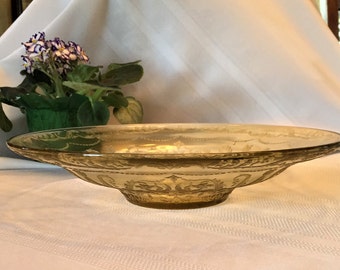 Free Shipping Yellow Amber Depression Glass Console Bowl Madrid Pattern Federal Glass Co.
