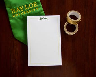 Sic'em Notepad, Baylor Notepad, Graduation Gift, Sic'em Bears, Baylor Graduation