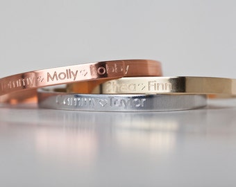 Engraved Children's Name Bracelet - Name Jewelry - Sterling - Rose Gold - Gold-Filled - Name Bracelet - Engraved Jewelry - Custom Engraving