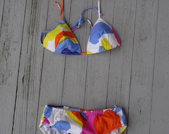 60's Marimekko Bikini 2 pc Bathing Suit Swimwear Design Research Store Cotton Small