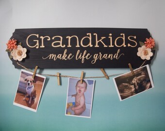 Grandkids Make Life Grand Sign , Pregnancy Announcement , Grandparent Gift , Grandma Gift , Grandmother Gift , Christmas Gift , Gift for Mom