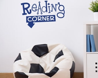 Kids Room Wall Decal, Reading Corner Decal, Kids Reading Corner, Reading Theme Wall Decal, Reading Area Decal