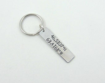Coordinate Keychain, Custom Coordinate, Home Keychain, Wanderlust Keychain, Travel Gifts, Wanderlust Gifts, Custom Gifts