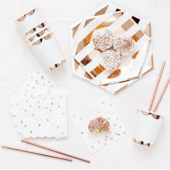 Rose Gold Party Cups Set of 8 Rose Gold Paper Party Cups