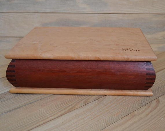 CUSTOM Jewelry or Keepsake Box with curved low profile; can be engraved!