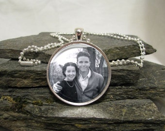 38mm Round Pendant Necklace, Custom Photo Pendant Necklace