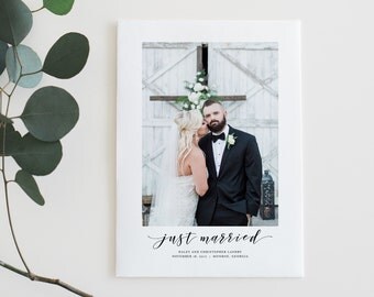 Printable Wedding Announcement - Wedding Announcement Card - Digital Elopement Card - Minimalist Wedding Announcement | WA-011