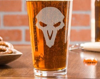 Overwatch Beer Glass - Overwatch Tracer, Reaper, Dva and more - New! Ana and Sombra - Pint Glass