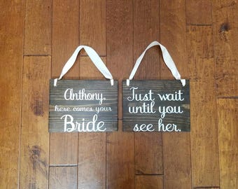 Uncle Here Comes Your Bride - Here Comes the Bride - Wedding Sign - Ring Bearer Sign - Flower Girl Sign - Ring Bearer - Wedding