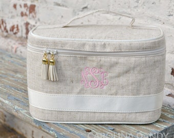 Monogram Train Case | Monogrammed Cosmetic Bag | Monogram Toiletry Bag | Travel Case | Bridesmaid Gift | Gifts for Her | Bridal Party Gift