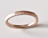 Rose Gold Wedding Band - Tree Bark Ring - Unique Wedding Ring - Men's Wedding Band - Woodland Wedding - Rustic Wedding - 9 Carat Gold