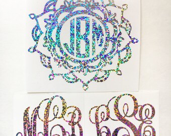 Glitter Monogram Decals
