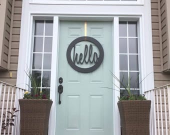 Hello door wreath - choose your color
