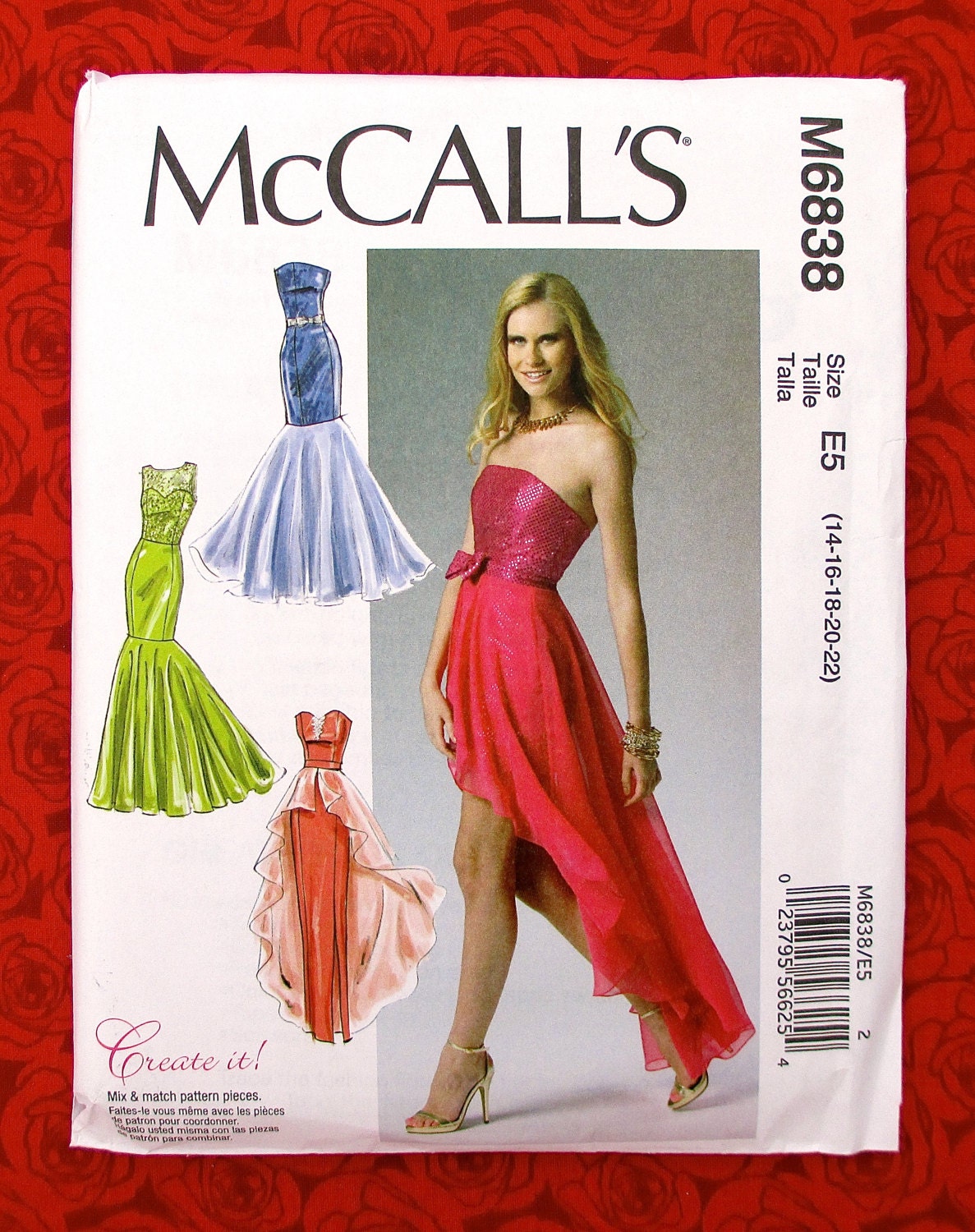 McCall's Sewing Pattern M6838 Formal Flounce Gowns