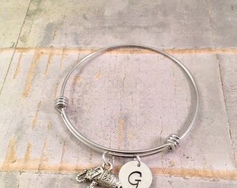 Personalized Elephant bracelet, Good Luck Bracelet, Lucky Charm bracelet, Graduation Bracelet, adjustable bangle