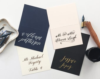 Handwritten Custom Calligraphy Placecards-Wedding Place Cards-Escort Cards-Calligraphy Place Cards