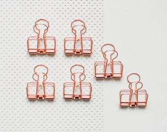 6 Copper Bulldog Wire Clips, copper Foldback Clips, Metal Clips, copper clips