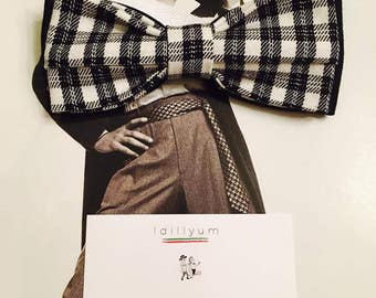 PAPILLON IDILLYUM, quadri bianco e nero, Bow Tie Men Farfallino Uomo Regolabile Wedding Dresses