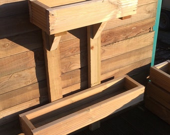 Framed Decking Wooden Garden Planter Wall Stand Wood Trough Handmade Plant Boxes
