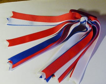 Costume Ribbons Red White & Blue Ponytail Holder Patriotic